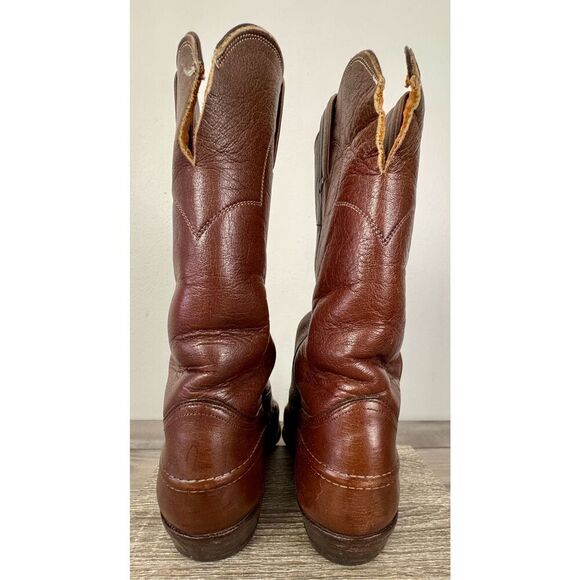 Vintage Justin Fort Worth Womens Size 6.5 A Narrow Brown Leather Cowboy Western - Picture 4 of 12